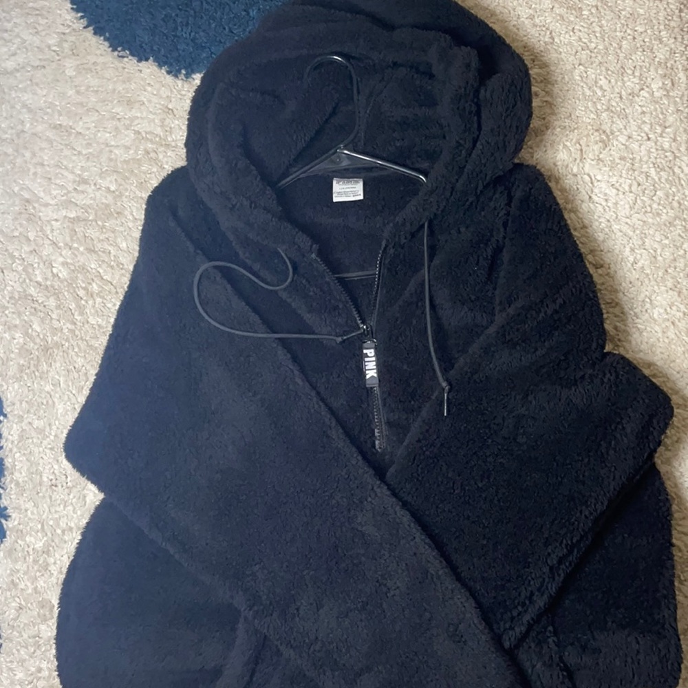 Never Worn Pink Victoria secret Fleece Black